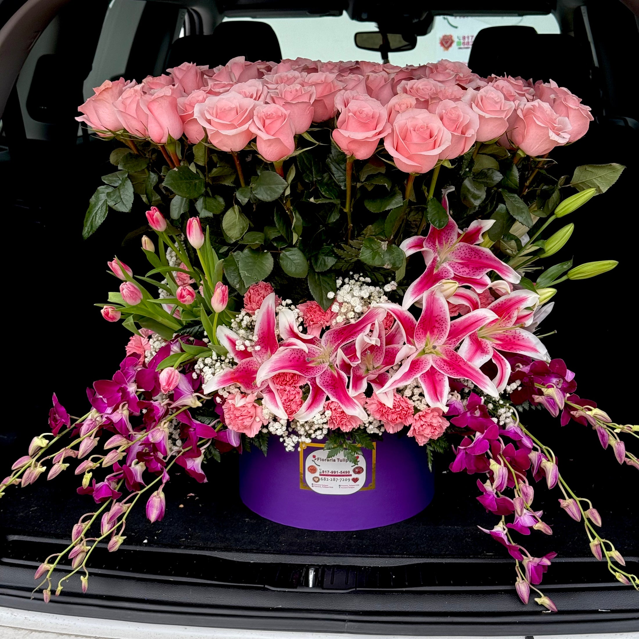 Arreglo redondo de flores surtidas 🌸🌹