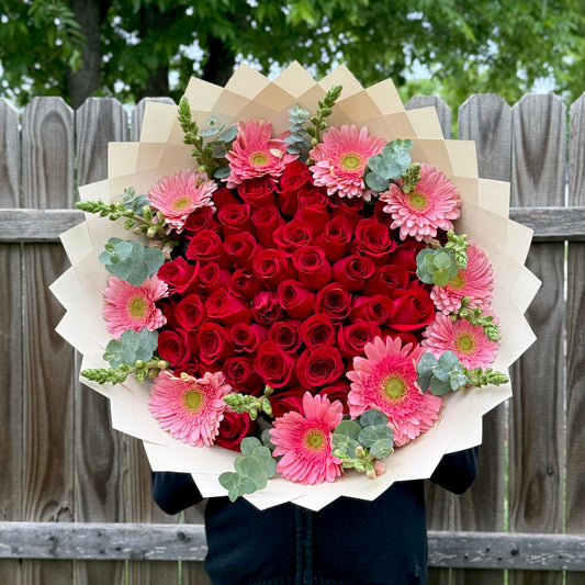Ramo de rosas y gerberas 🌸🌹