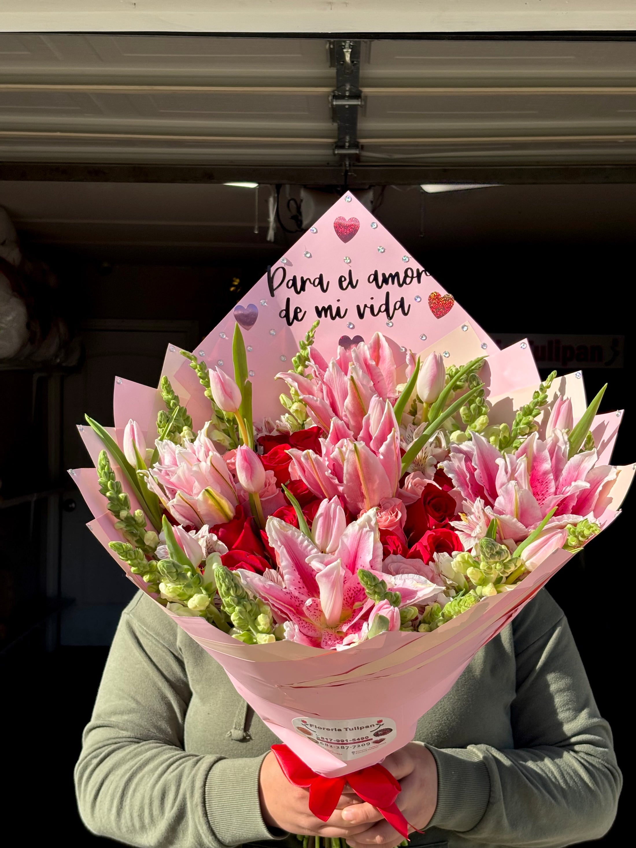 Ramo de rosas+lirios+tulipanes 🌸💕