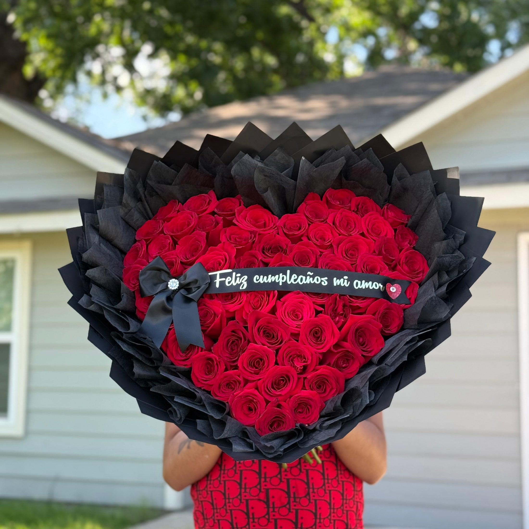 Ramo de corazón 50 rosas 🥀